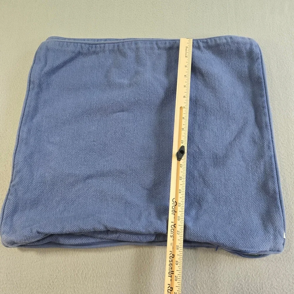 Ralph Lauren Pillow Sham Unisex 18x18 Blue Cotton Pique RL Monogram Set of 2